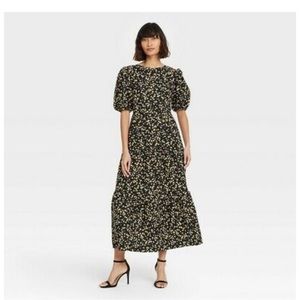 Target Floral Puff Sleeve Maxi Dress